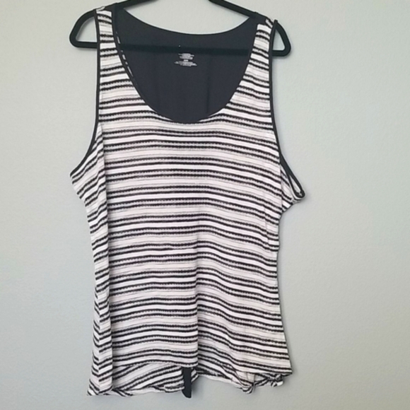 Lane Bryant 26/28 striped knit and sheer tank - Picture 1 of 7